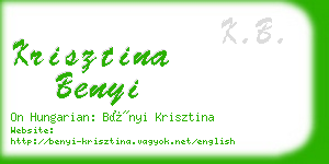 krisztina benyi business card